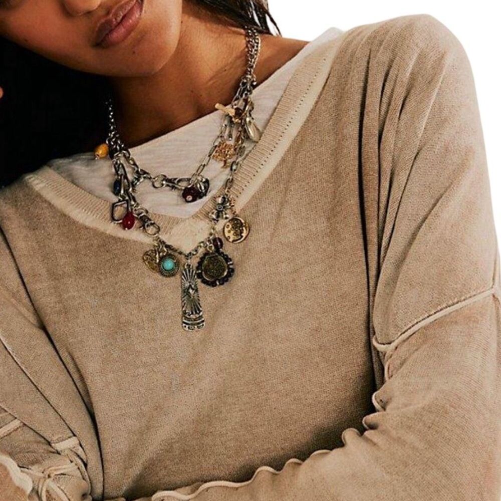 Free People Maxamillion Charm Necklace - World Traveler - Picture 3 of 10